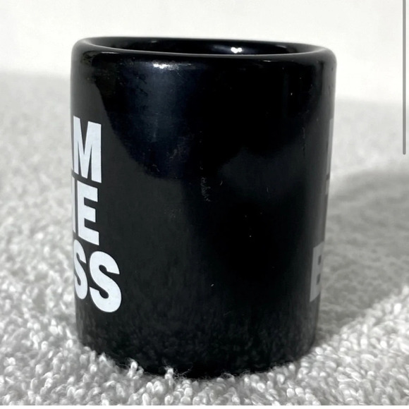 Vintage Black I Am The  Boss Tiny Espresso Mug - Picture 2 of 9